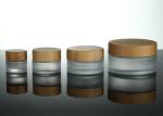 50ml Green Glass Ointment Jars Bamboo Lid Frosted Cream Jar Logo Customization