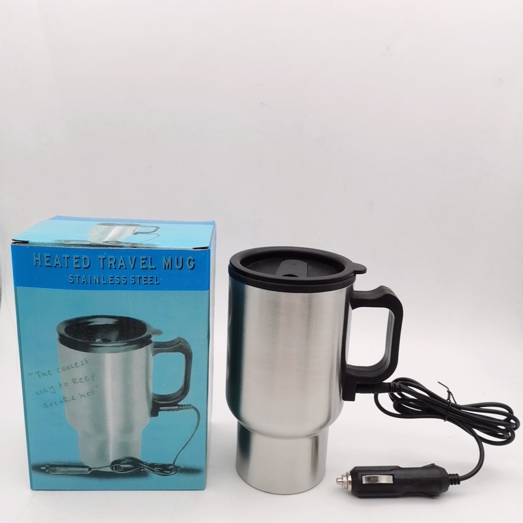 Car Heating Cup Travel Coffee Cup 12V Electric Heating Mug Stainless Steel Insulation Car Cup Charge Heat Mug
