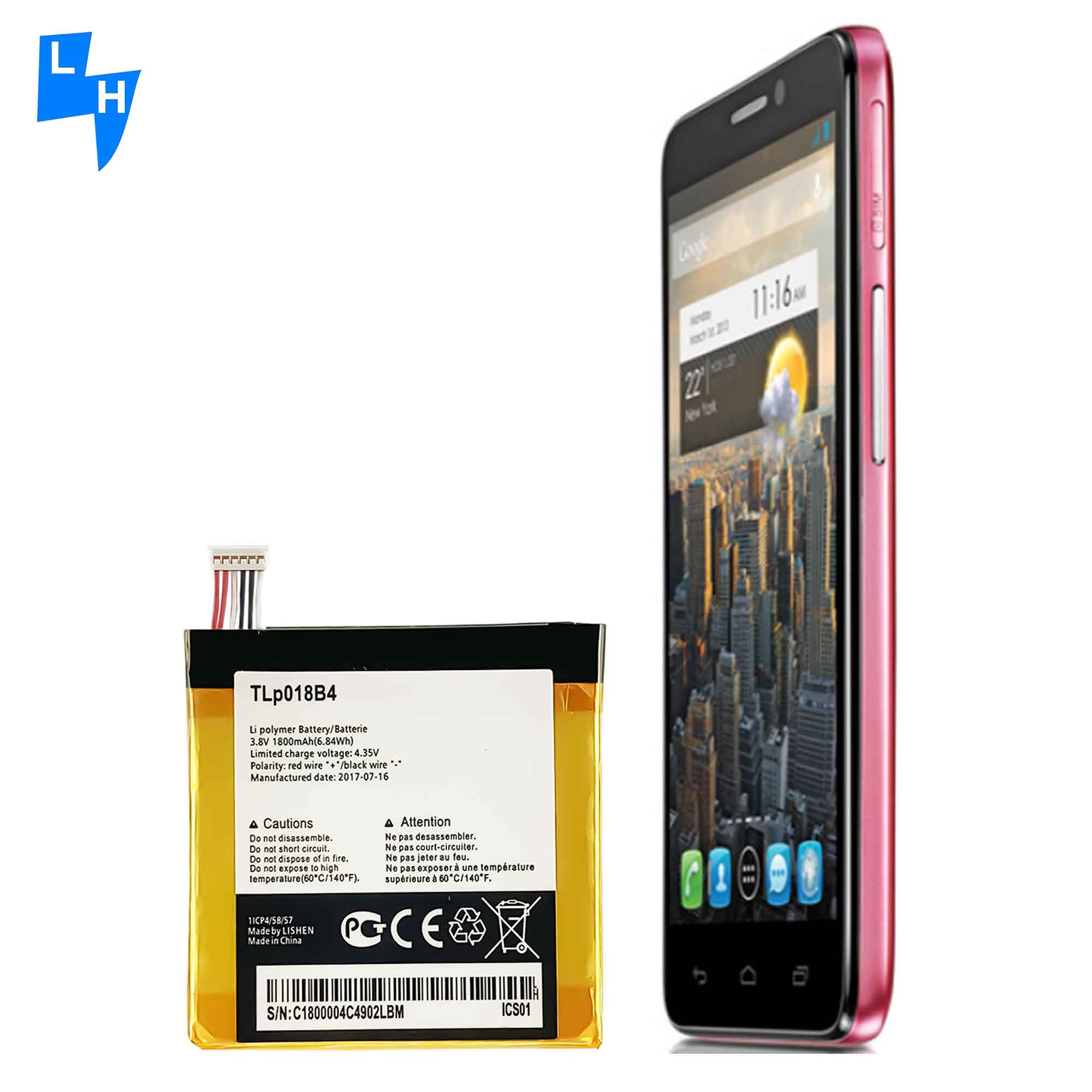OT7025 OT6030 alcatel One Touch idol Mobile Smart Phone Battery TLP018B4 3.8V 1500mAh