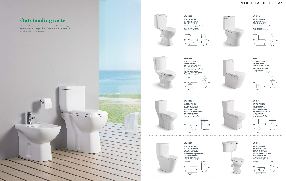 Chinese High Quality Modern Ceramic Floor Mounted Two Pieces P-trap Toilet for Hotel