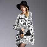 Luxury Women's fashion wholesale knit pullover sweater with printing tops crew