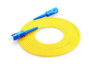 China Single Mode Fiber Optic Patch Cord Sc Sc , Fiber Optic Jumper Yellow Color,outdoor fiber cable wholesale