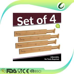 China removable bamboo wood drawer organizer drawer dividers wholesale