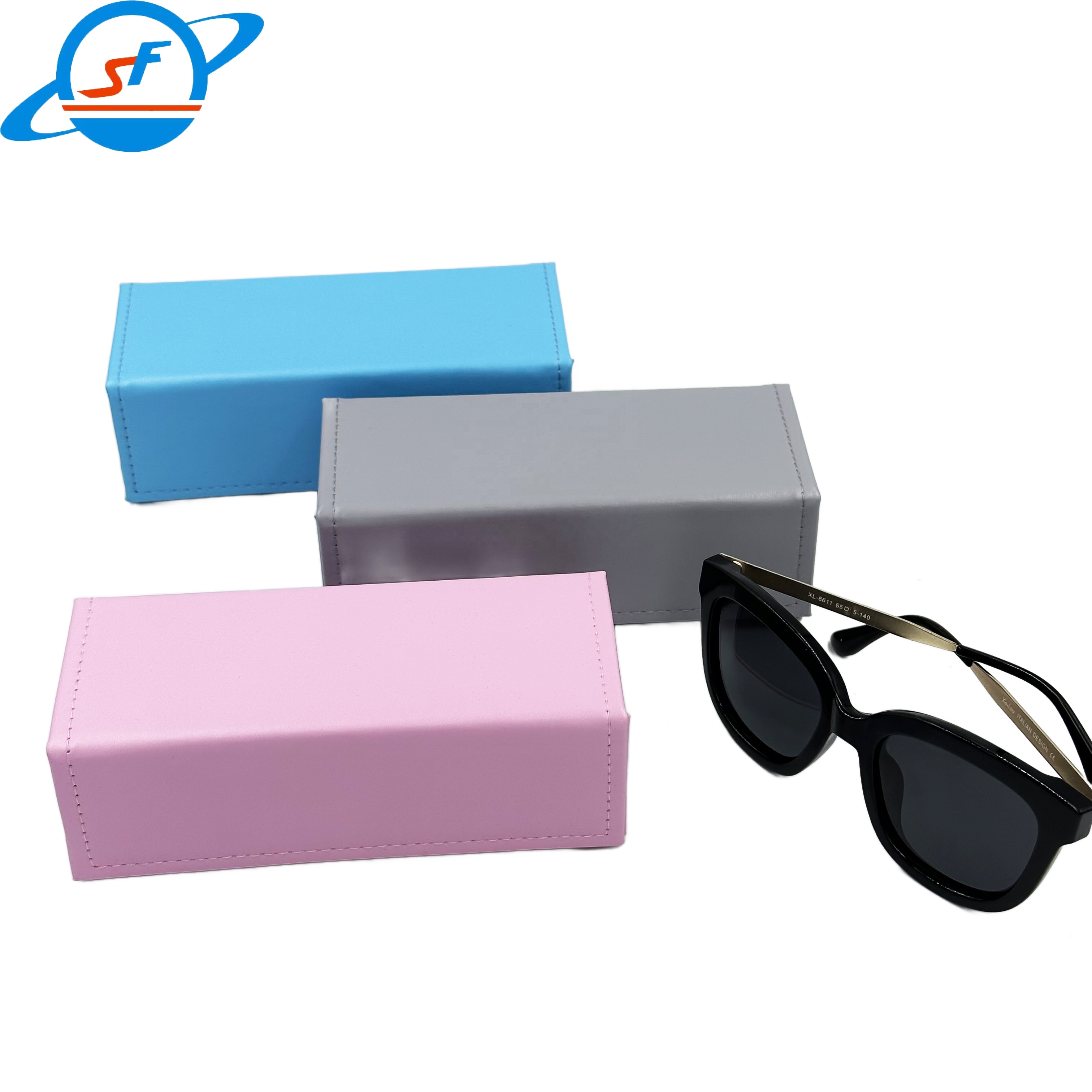 Custom Logo Estuches Para Gafas Pu Leather Sunglasses Case Unisex