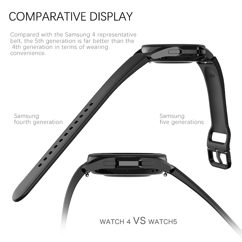 13 Color Options Silicone Watch Strap for Samsung Galaxy Watch 5 Pro 45mm Sport Design