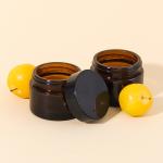 Transparent Amber Frosted Glass Cream Jars For Cosmetic 30g 1oz