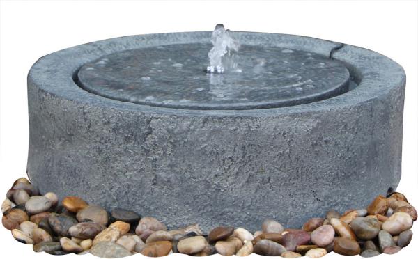 Black Marble Cast Asian Buddha Water Fountain Outdoor In Chinese Stone Mill
