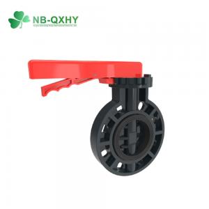 China NB-QXHY UPVC Butterfly Valve 4 Inch Customized Red Handle EPDM O-Ring Manual Control on sale