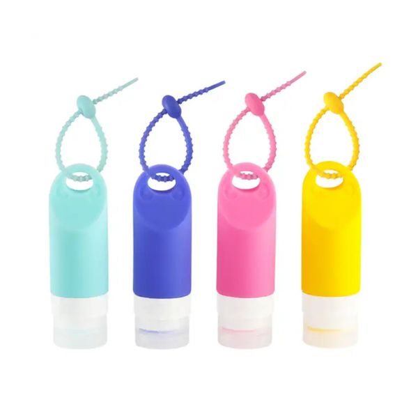 Reusable Silicone Travel Bottle Set Squeezable 58ml With Hanging Hole