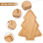 Bamboo Wooden Christmas Tree Shaped Appetizer Tray for Modern Plate Dish Serving