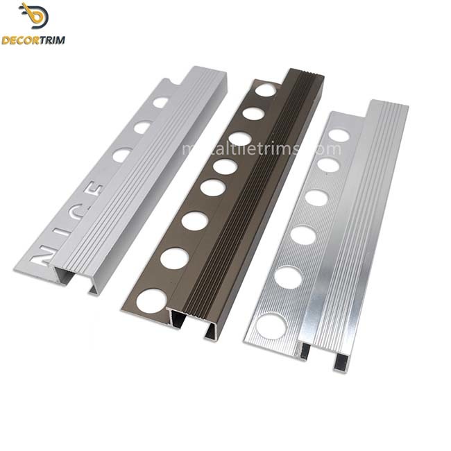 Anti Slip Box Shape Metal Step Edge Protector Matt Bronze Stair Nosing Tile Trim