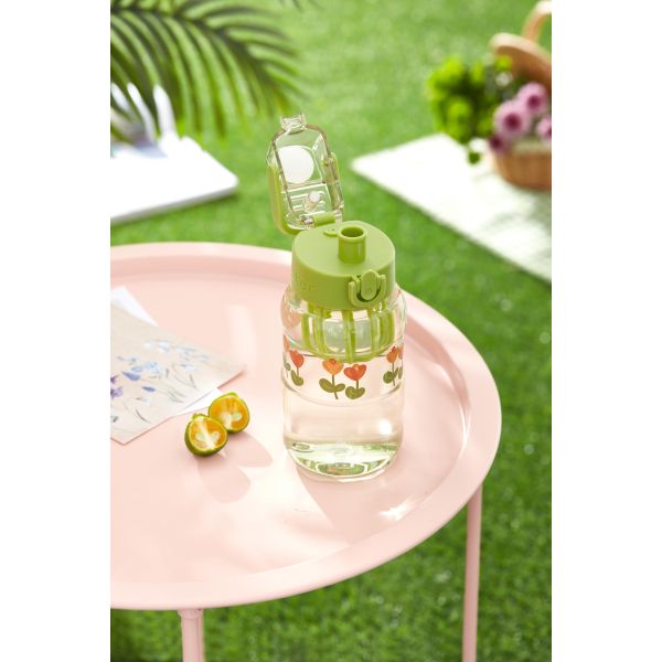 650ML Water Bottles Glass Outdoor Large Capacity Baby Reusable Straw Cup For School Home Room