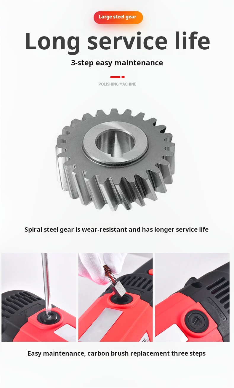 Rated Power 1250W Electric Polishing Machines Fixed Gear Change Portable OEM