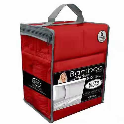 6pcs Soft Brushed 2200 Thread Count Bamboo Fabric Sheet Set NO Filling Machine Washable