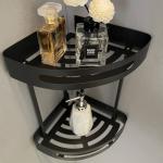 Wall Mounted SS304 Bathroom Storage Shelves Double Layer Corner Racks