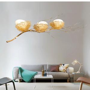 China Gold Aluminium Steel Bird Nest Pendant Light Lamp loft Industial White Glass Egg Suspension Light(WH-VP-152) wholesale