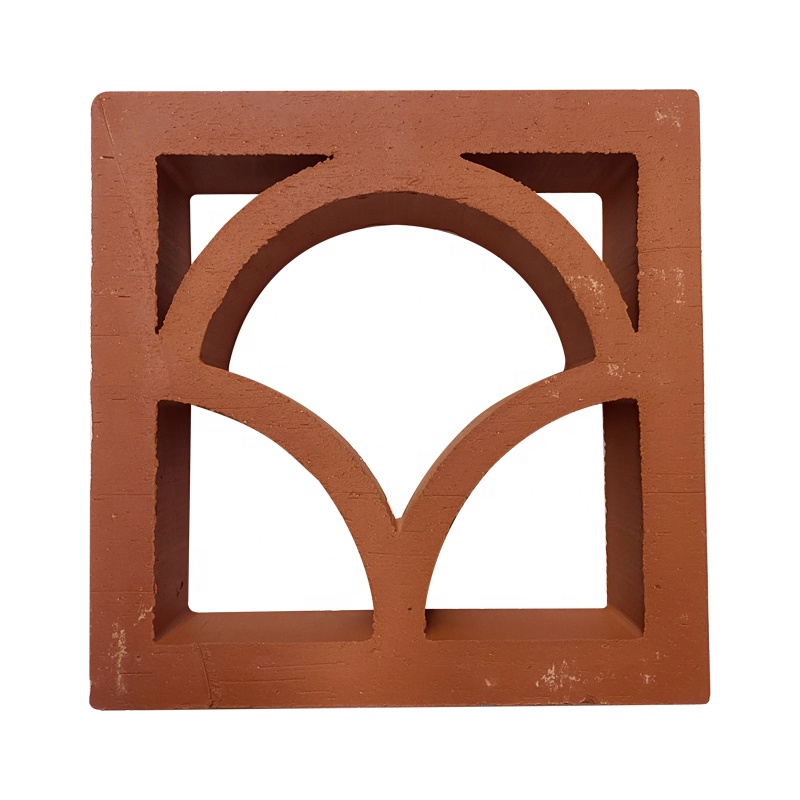 Terracotta Wall Breeze Blocks Heat Insulation 800 Centigrade Red Brick School Building Decoration Material