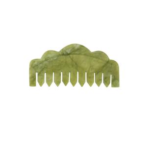 China Xiuyan Hair Jade Massaging Comb Guasha Jade Stone Comb Cellulite Reduction wholesale