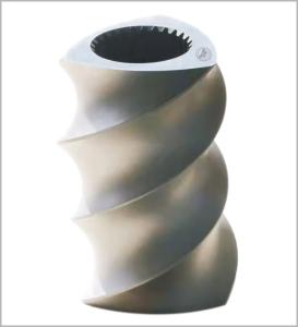 China Three Flighted Twin Extruder Machine Screws Metal Color High Shear Uniformity Extruder Screw Element wholesale