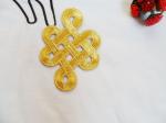 Hot Fix Motif Gold Embroidery Applique as Chinese Knot Picture