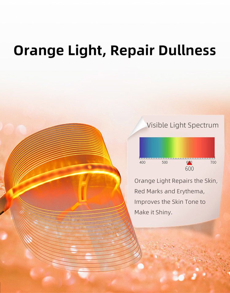 Lighten Wrinkles Spots 70g Red Blue Orange 680nm 5V 2A LED Light Therapy Mask