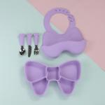 Bow Knot Bpa Free Siliconee Baby Bib Waterproof Food Grade Adjust Size