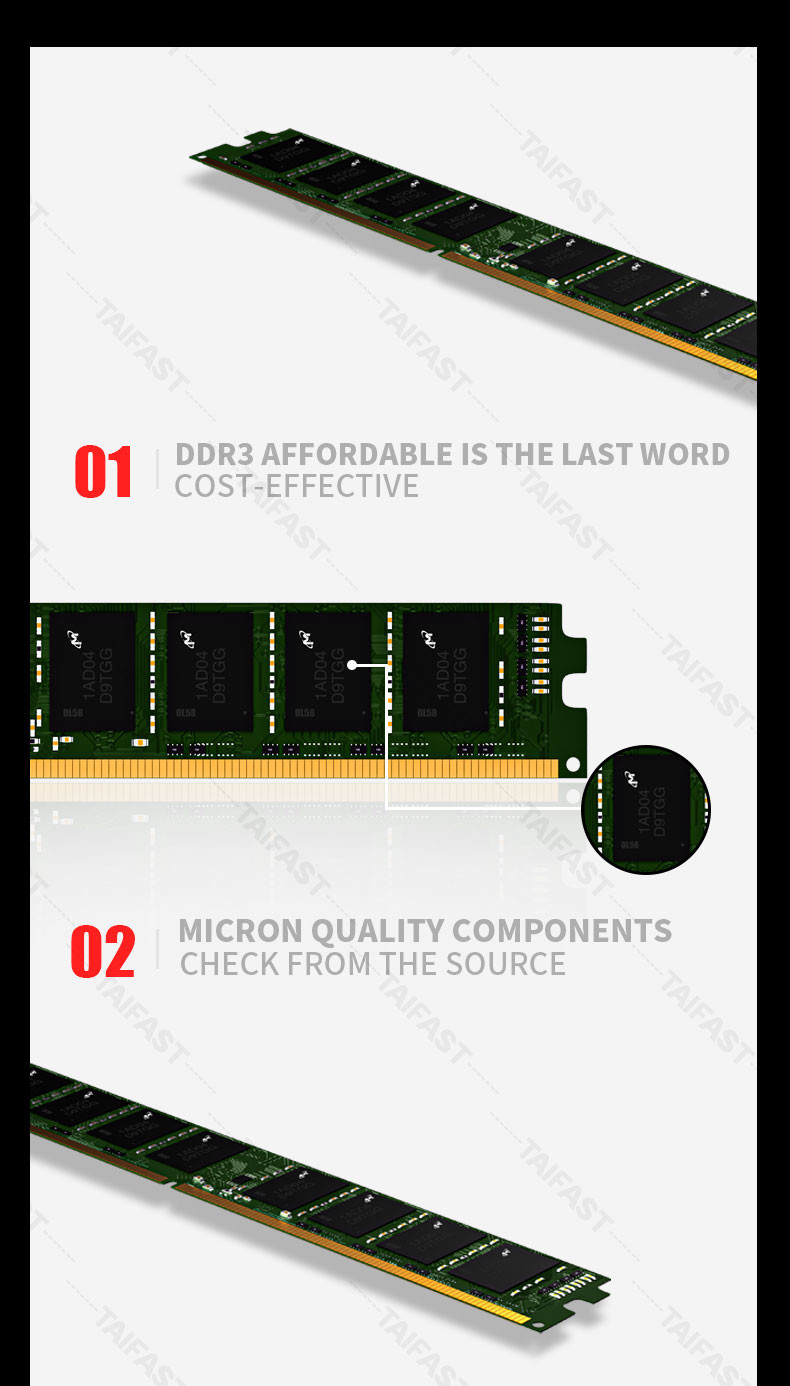 DDR3 Desktop Ram PC3 12800 Memory Ram 1600MHZ PC Micron Samsung Chip