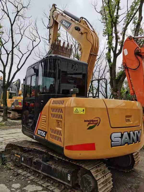 Yellow Sany SY75C Mini Crawler Excavator 3ton Isuzu Engine 0.16-0.38m Bucket Capacity