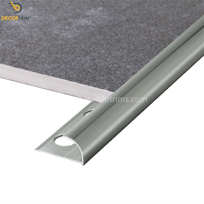 Round Open Shape Edge Metal Tile Trim Aluminum Polish Champagne Color