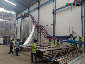 China 120kw Mini Manual Powder Coating Production Line For Aluminium Profiles 50W wholesale