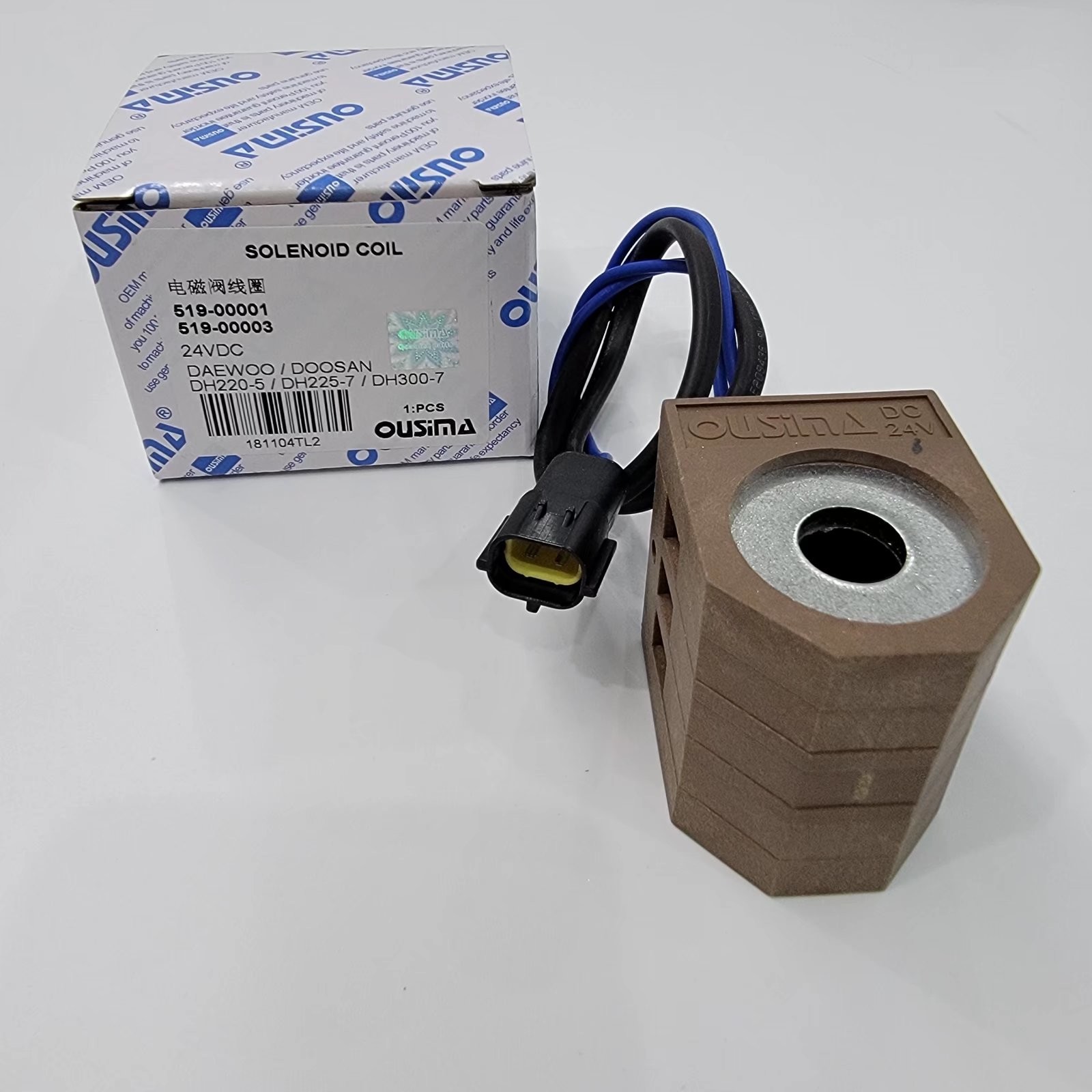 519-00001 519-00003 Solenoid Valve Coil For Excavator Doosan DH220-5 DH225-7 DH300-7