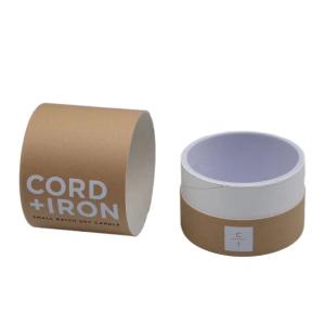 China Dia 102mm*158mm Kraft Tube Box Luxury Candle Packaging Boxes Rolled Edge wholesale