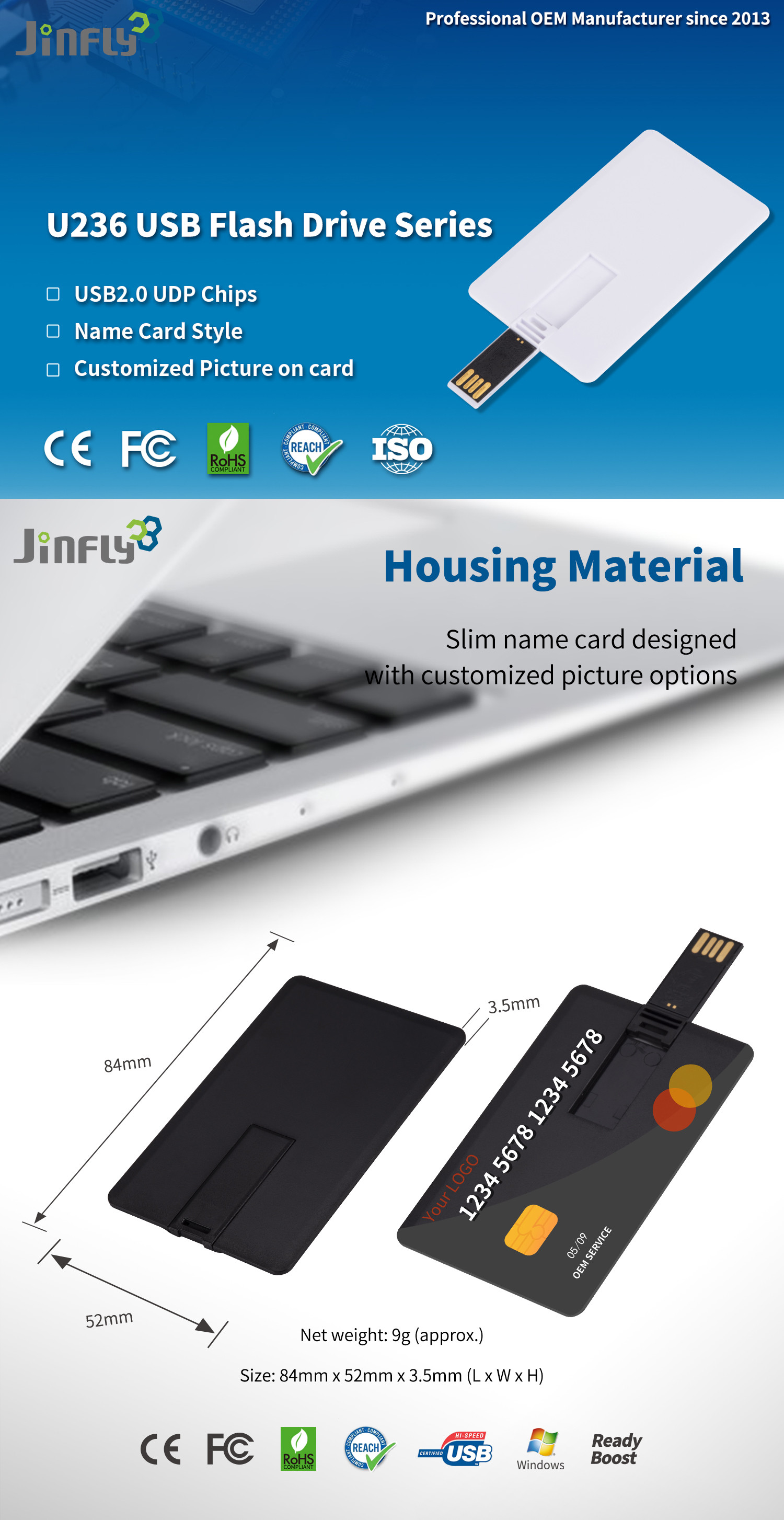 Customized Gifts Credit Card Pen Drive 16gb 32gb 64gb Grade A
