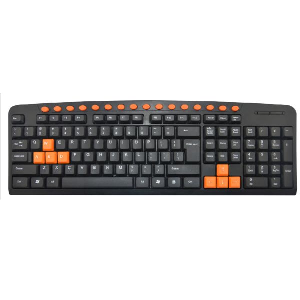 Wired Multimedia Keyboard Waterproof Plug-and-play USB Connectivity 16 Customizable Shortcut Keys Lightweight Build