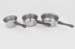 3pcs Hotsale restaurant induction saucepot non-coating stainless steel stew pot
