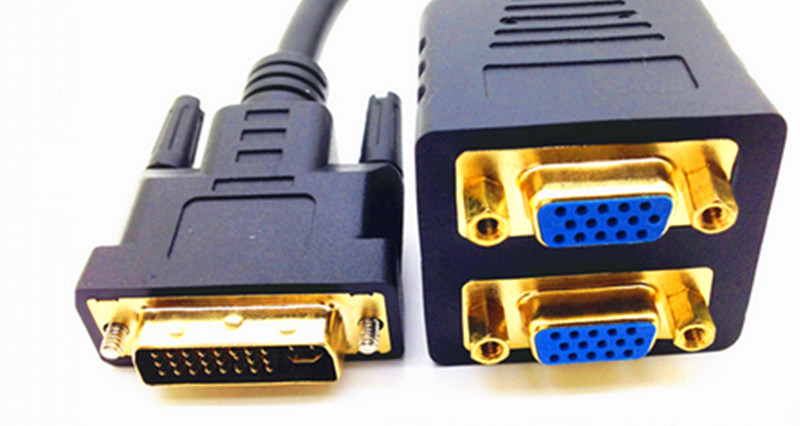 dvi-i to vga splitter cable - 2 way
