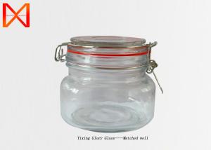 China Customized Decorative Glass Jars , Glass Kitchen Canisters Non Toxic Material wholesale