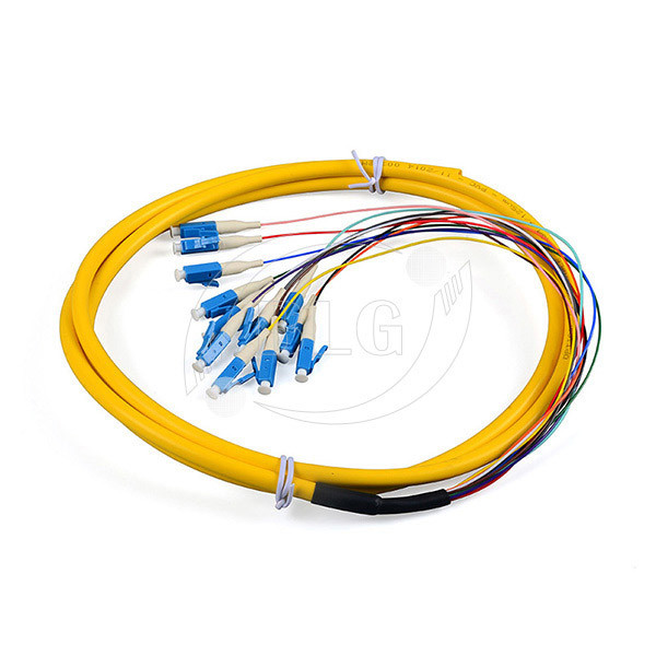 Yellow Multimode Fiber Optic Patch Cables , 12 Cores St To St Fiber Patch Cable