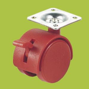 China furniture plastic casters swivel top plate red caster with brake wholesale
