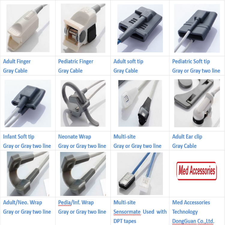 Factory supply Compatible with GE,Mindray,Edan,Goldway and more major Probes Reusable Spo2 Sensors