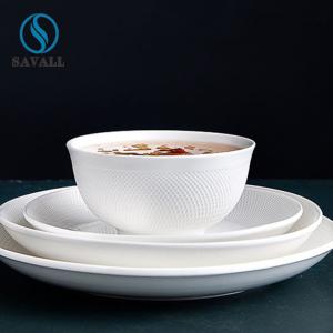 China Greasy Smooth White Porcelain Rice Bowls Wear Resistant wholesale