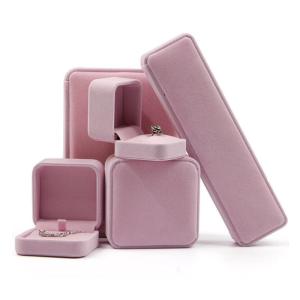 China Luxury Women Gift Box Packaging Premium Velvet Jewelry Box on sale