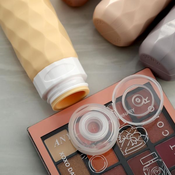 Refill Silicone Travel Shampoo Bottle Set Coffee Color Leak Proof 90 ml