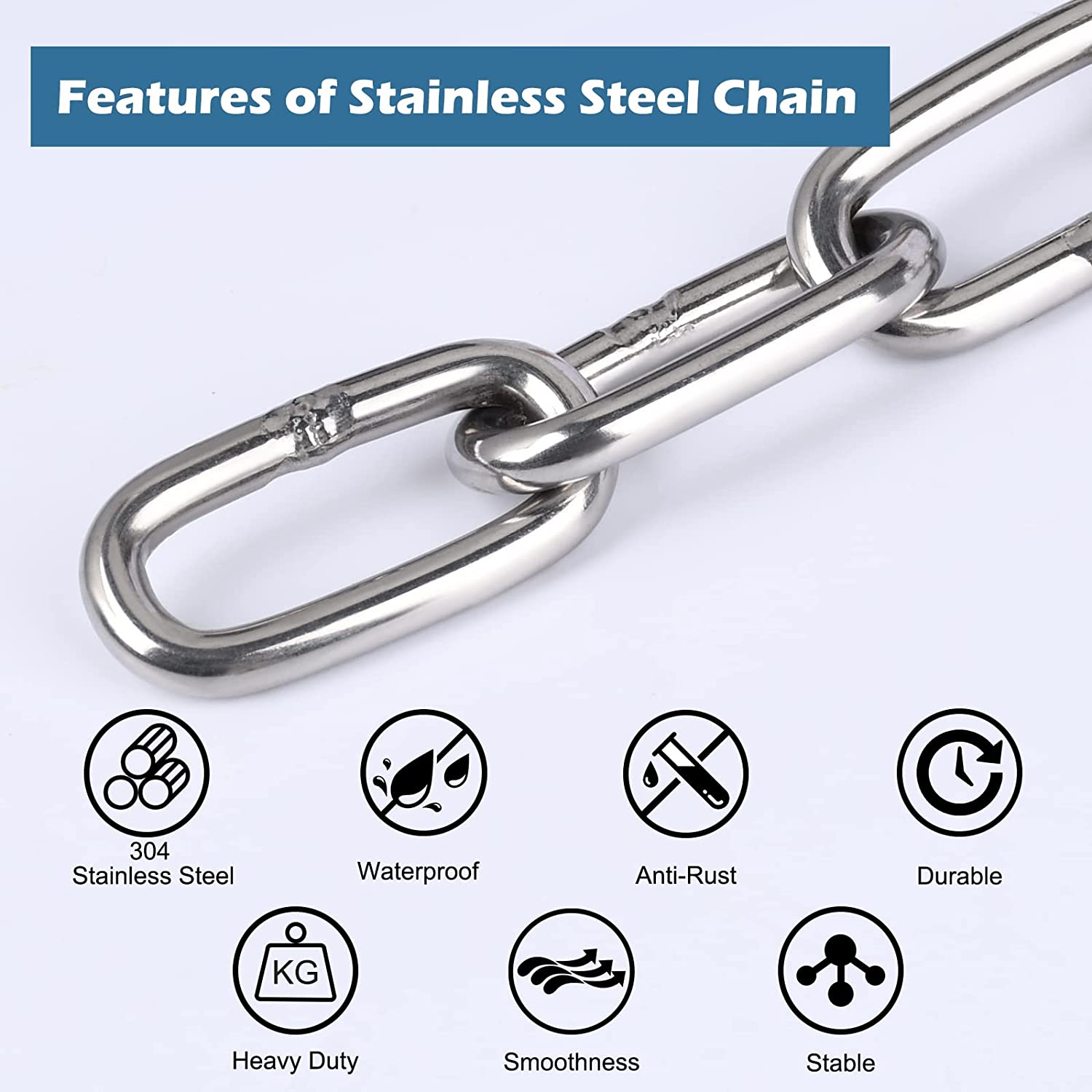 Short Link Chain for SS316 SS304 DIN763 DIN766 OEM Accepted and Standard or Nonstandard
