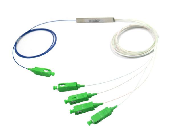FTTH Fiber Optic PLC Splitter 1x4 Mini Steel Tube 0.9mm Optical Fiber Splitter