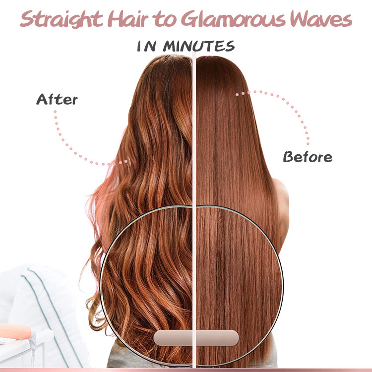 LCD Temperature Display Three Barrel Hair Waver for Beachy Frizz Free Waves