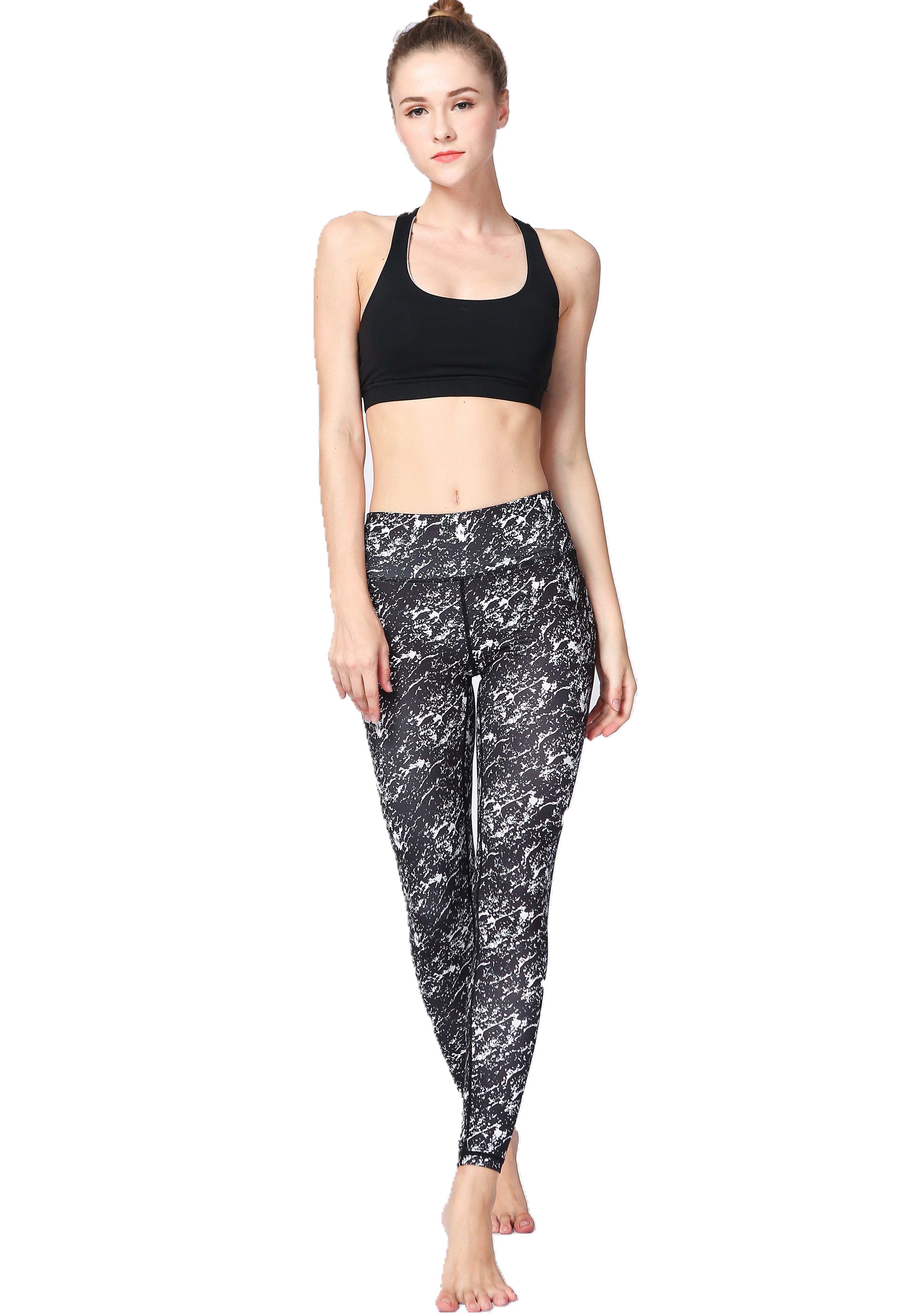 CPG Global Women's Seamless Gym Fitness Floral Black Sport Pants Yoga Leggings HK34