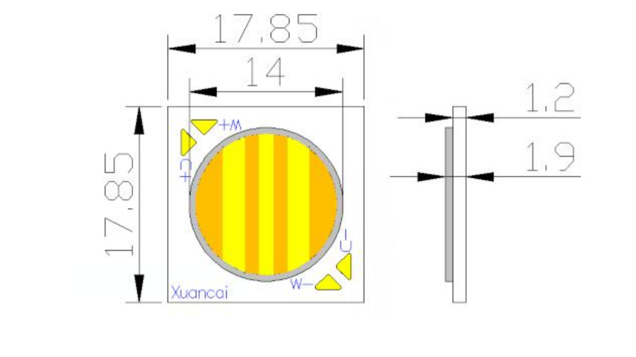 50000 Hours 36v 18w Tunable Dimmable Csp Led Chip