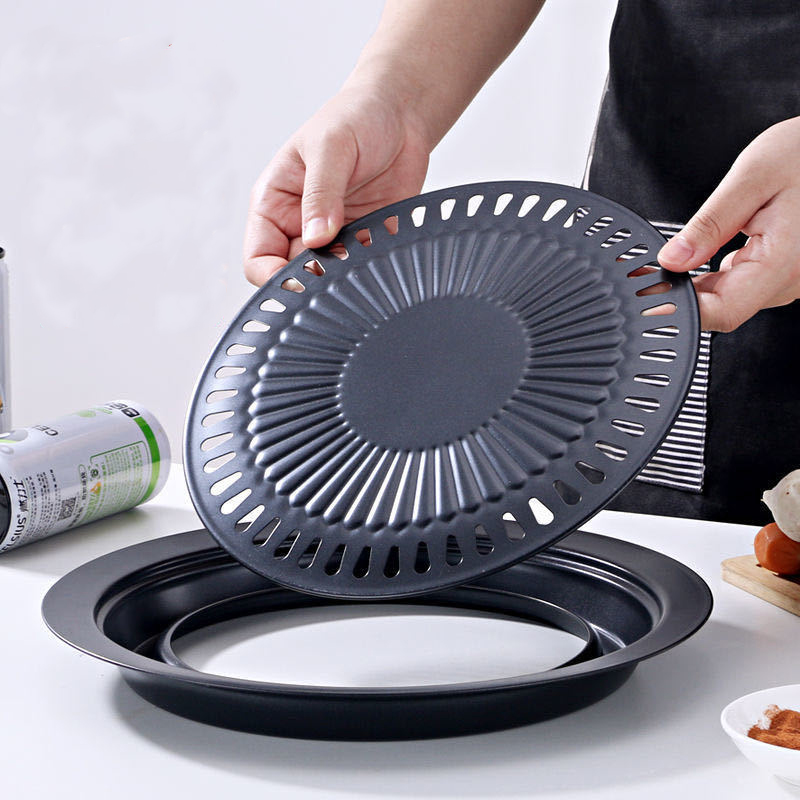 Cast Iron Non Stick Stovetop Grill Pan For Home Garden Barbecue
