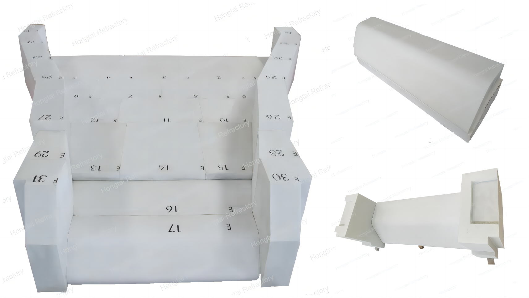 Excellent High Temperature Performance Fused Cast Corundum Refractory Brick for Glass Industry